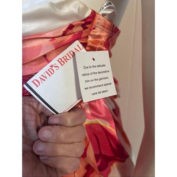 NWT Davids Bridal Short Charmuse beaded dress flaw 4 - Picture 7 of 11